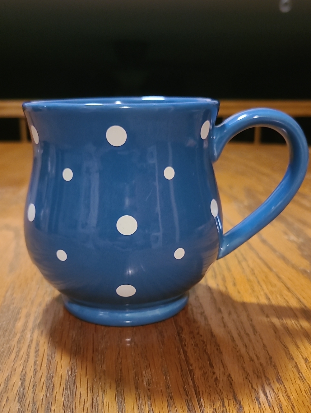 Temp-tations NWOT Blue Ceramic Mug with White Polka Dots